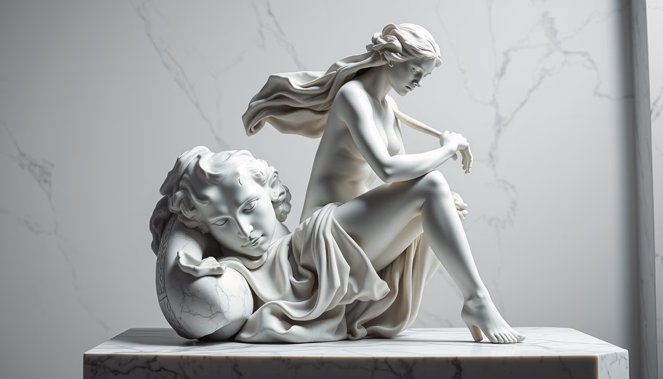 Sculpture marble white em estilo editorial