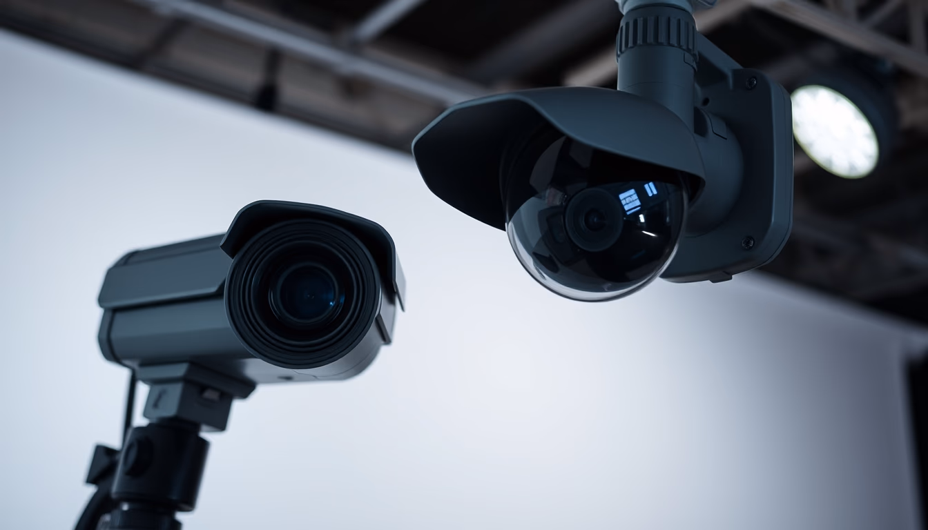 security camera surveillance in editorial style