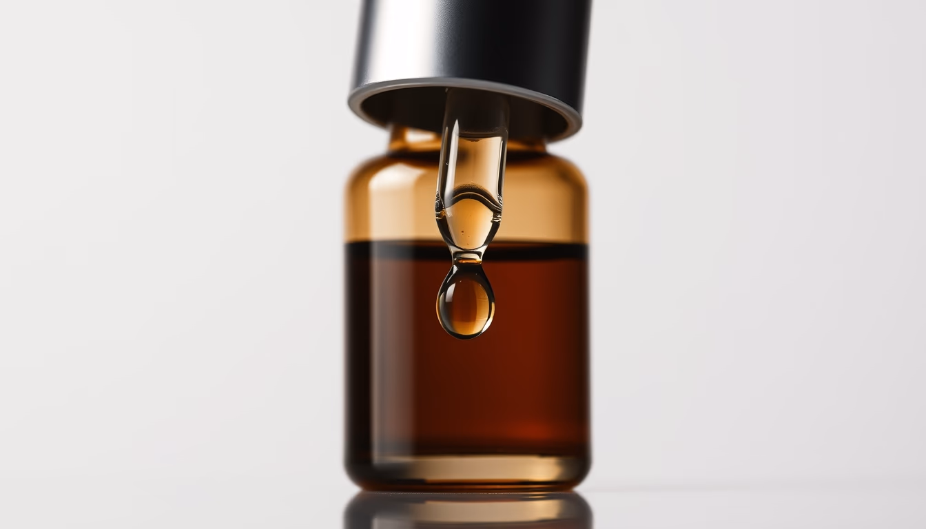 Serum bottle dropper minimalist em estilo editorial