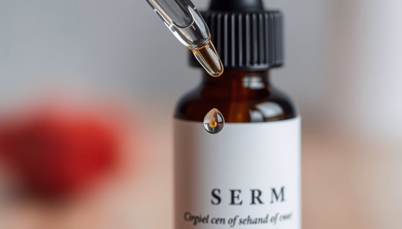 Serum bottle dropper minimalist em estilo editorial