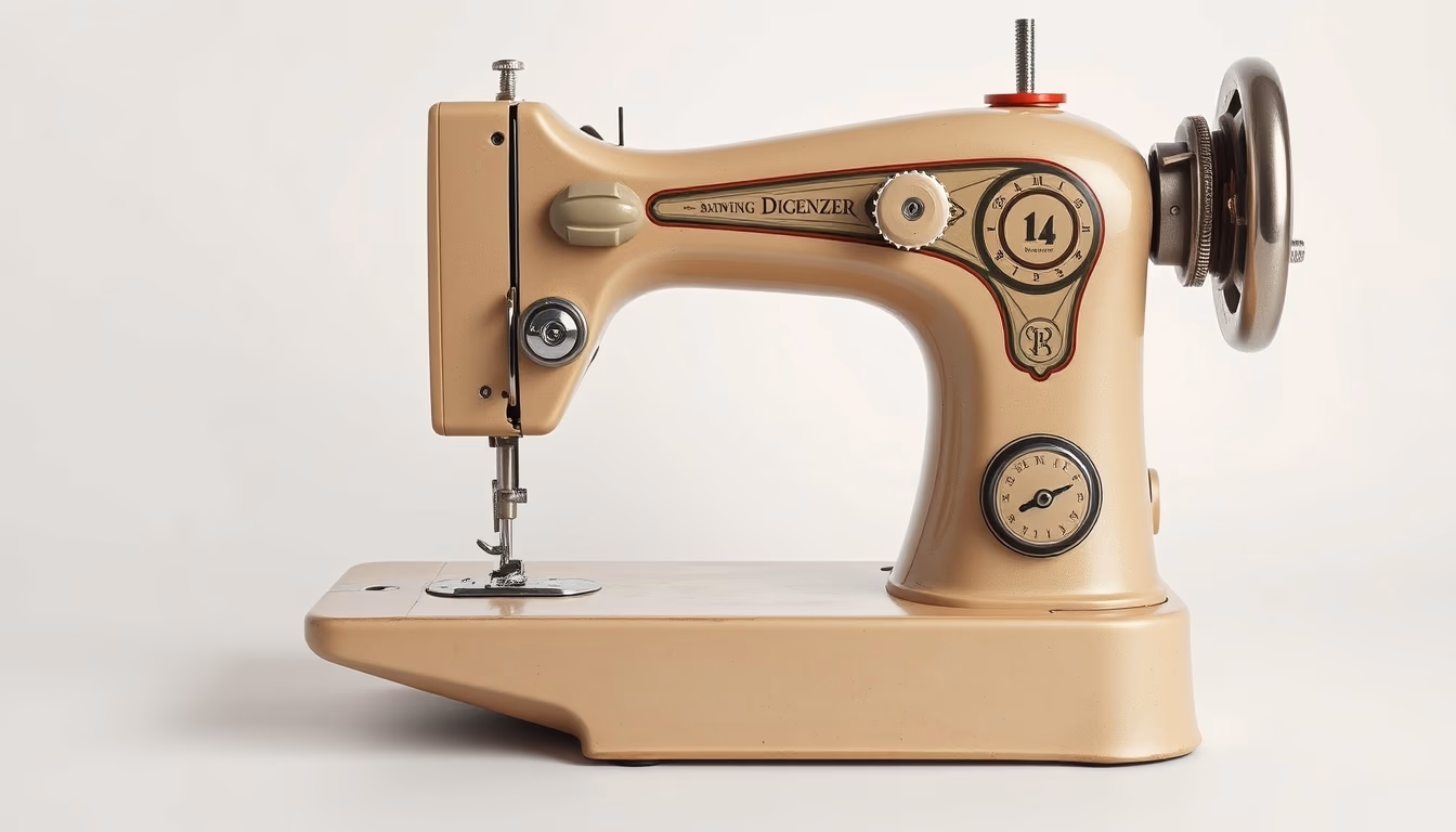 sewing machine vintage in editorial style