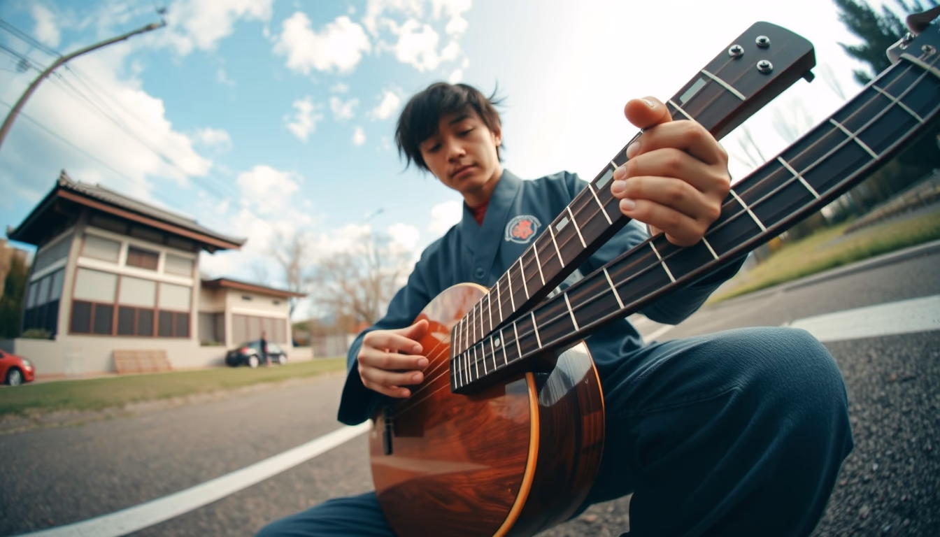 shamisen japanese in editorial style