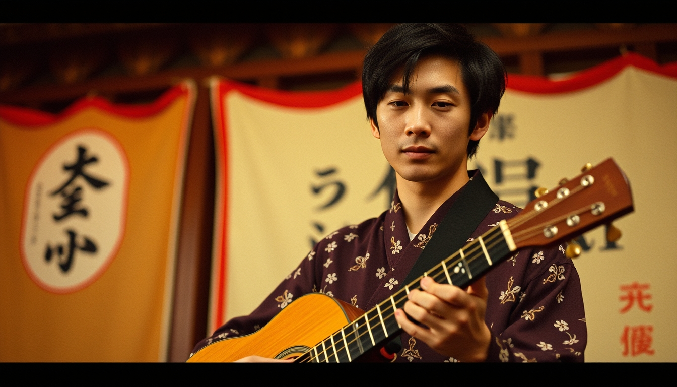 shamisen japanese in editorial style