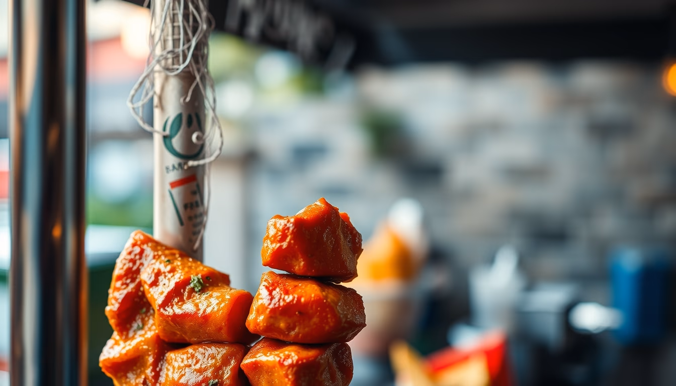 shawarma vertical spit in editorial style