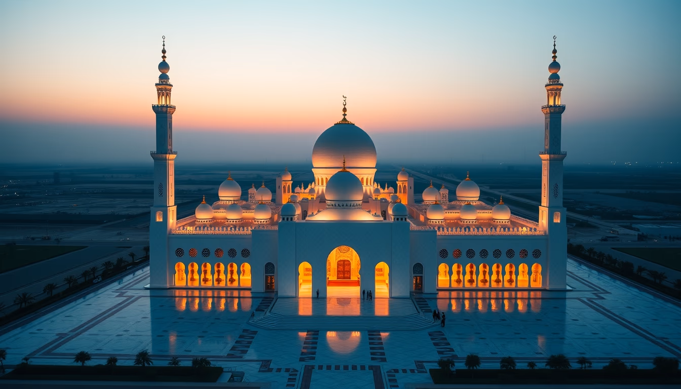 sheikh zayed mosque in editorial style