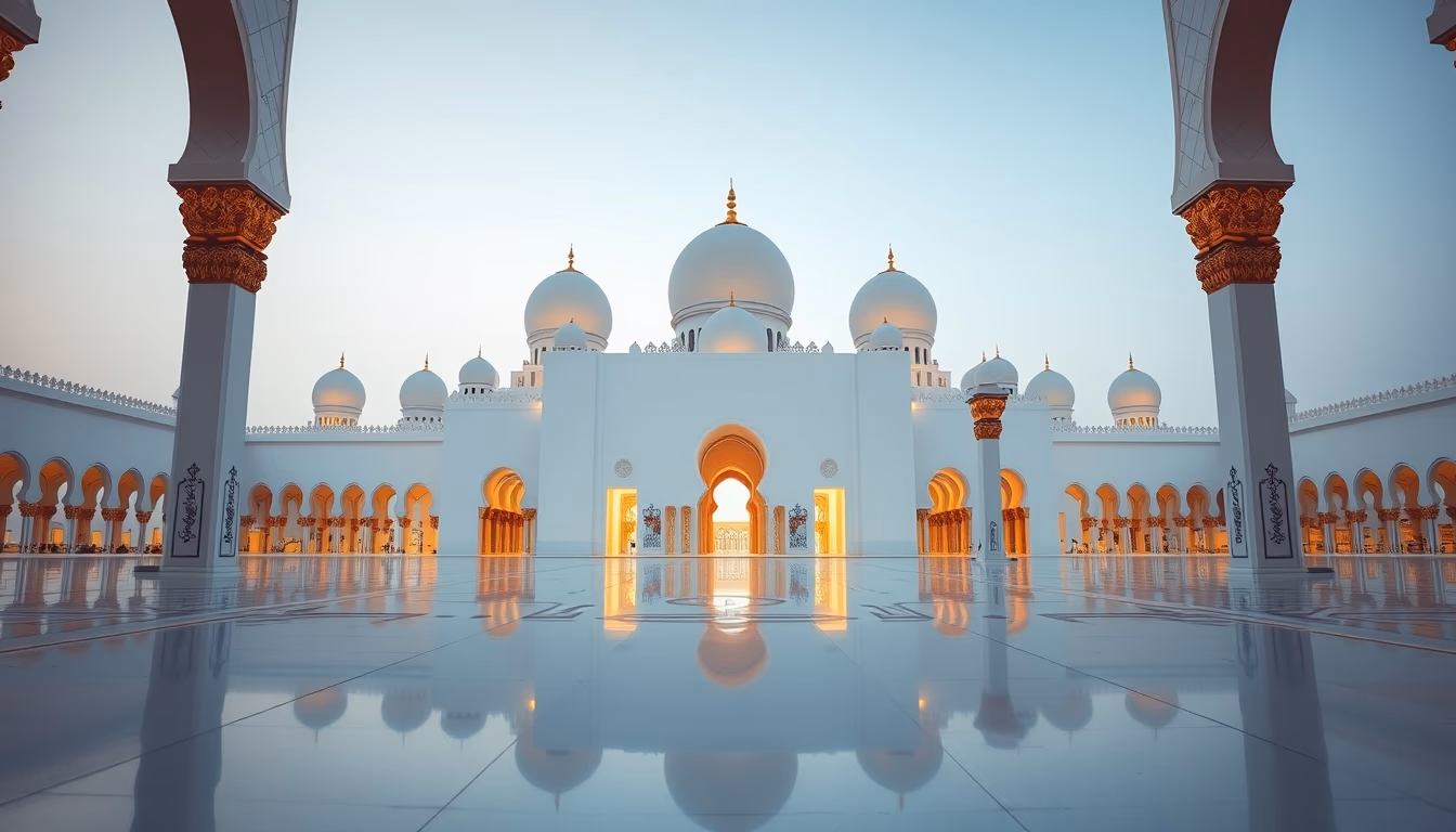 sheikh zayed mosque in editorial style