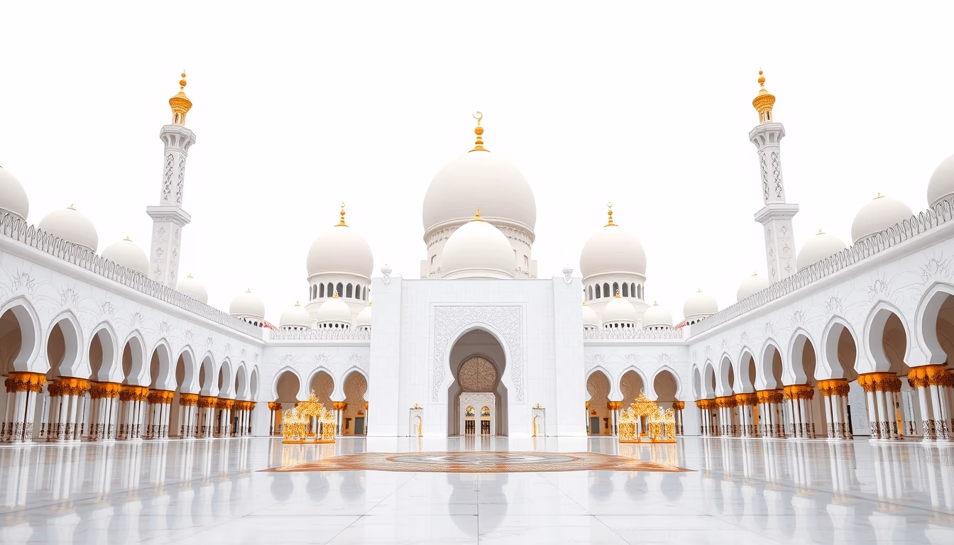 sheikh zayed mosque in editorial style