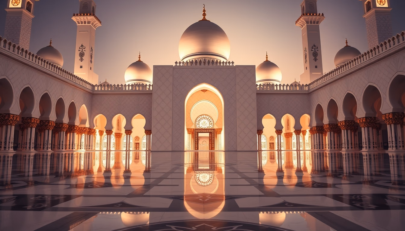 sheikh zayed mosque in editorial style