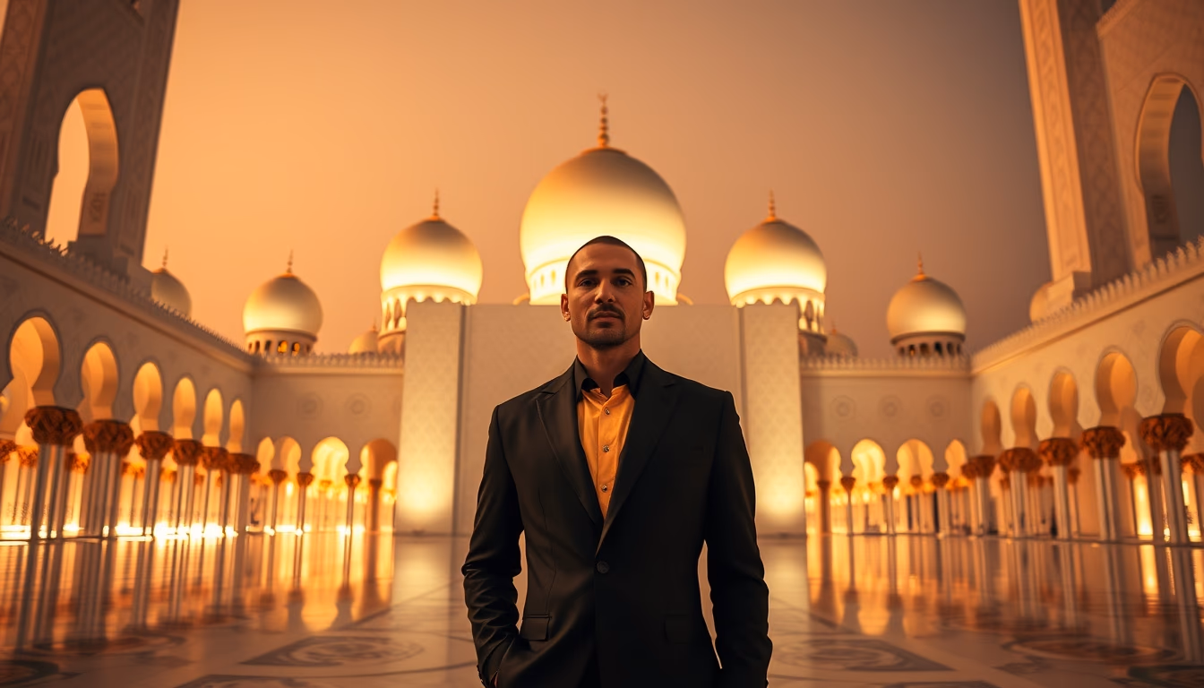 sheikh zayed mosque in editorial style