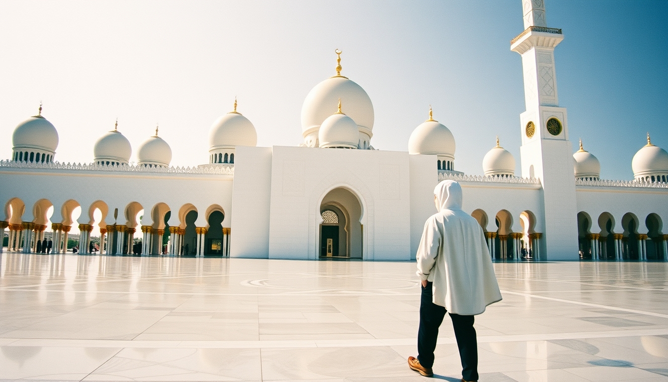 sheikh zayed mosque in editorial style