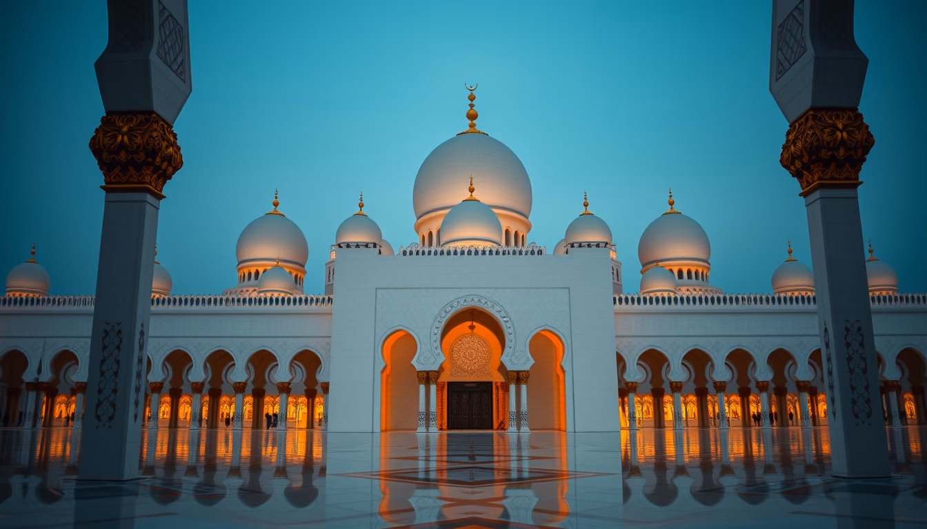 sheikh zayed mosque in editorial style