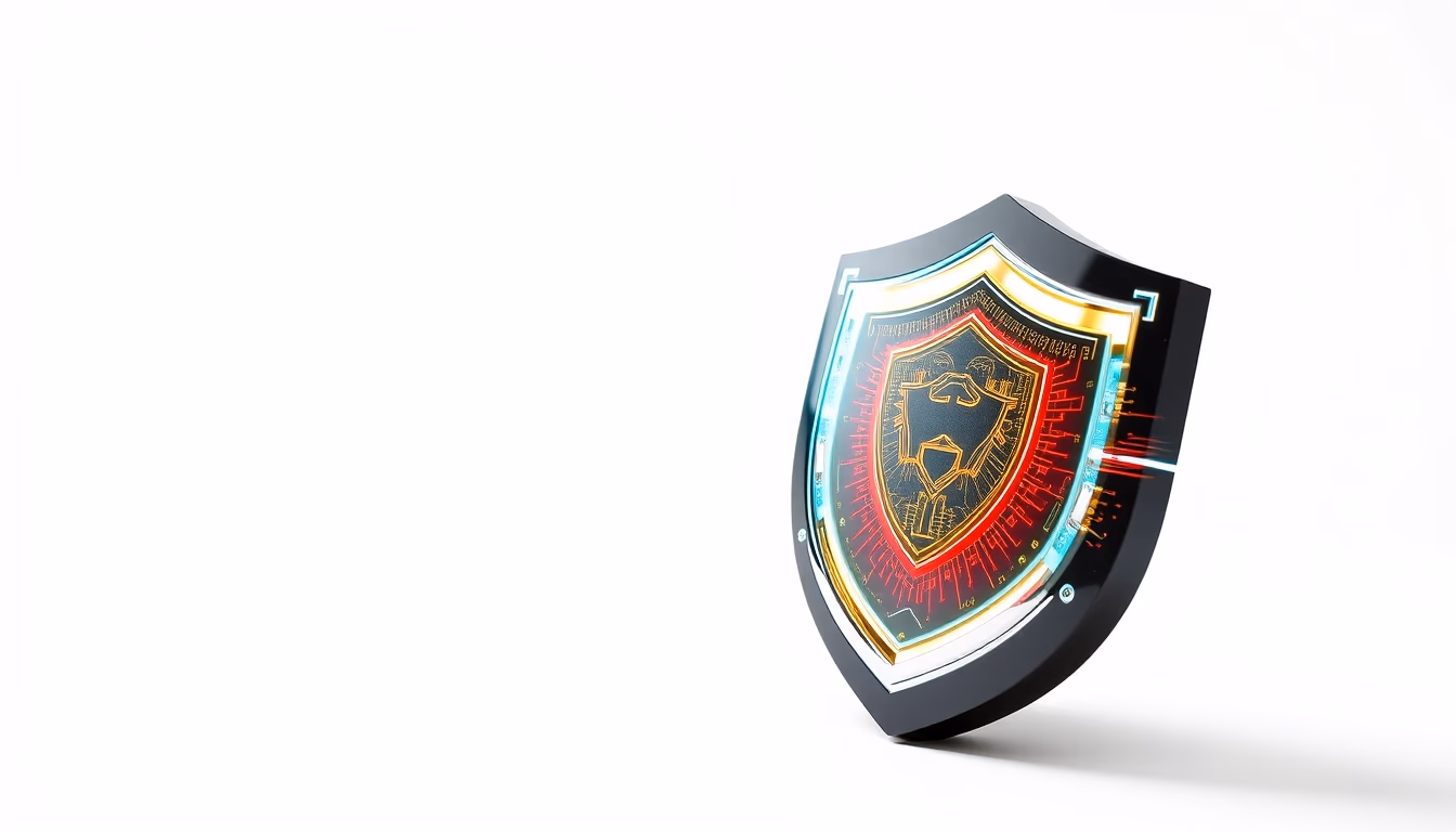 shield digital cyber in editorial style