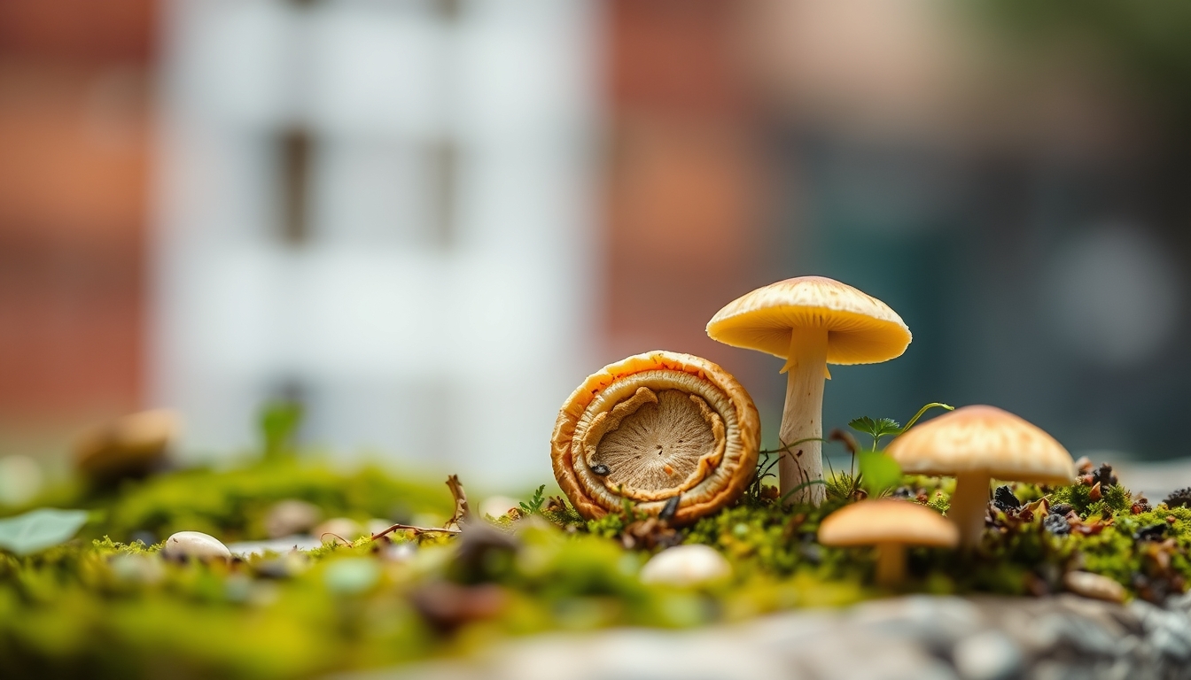 Shiitake log growing em estilo editorial