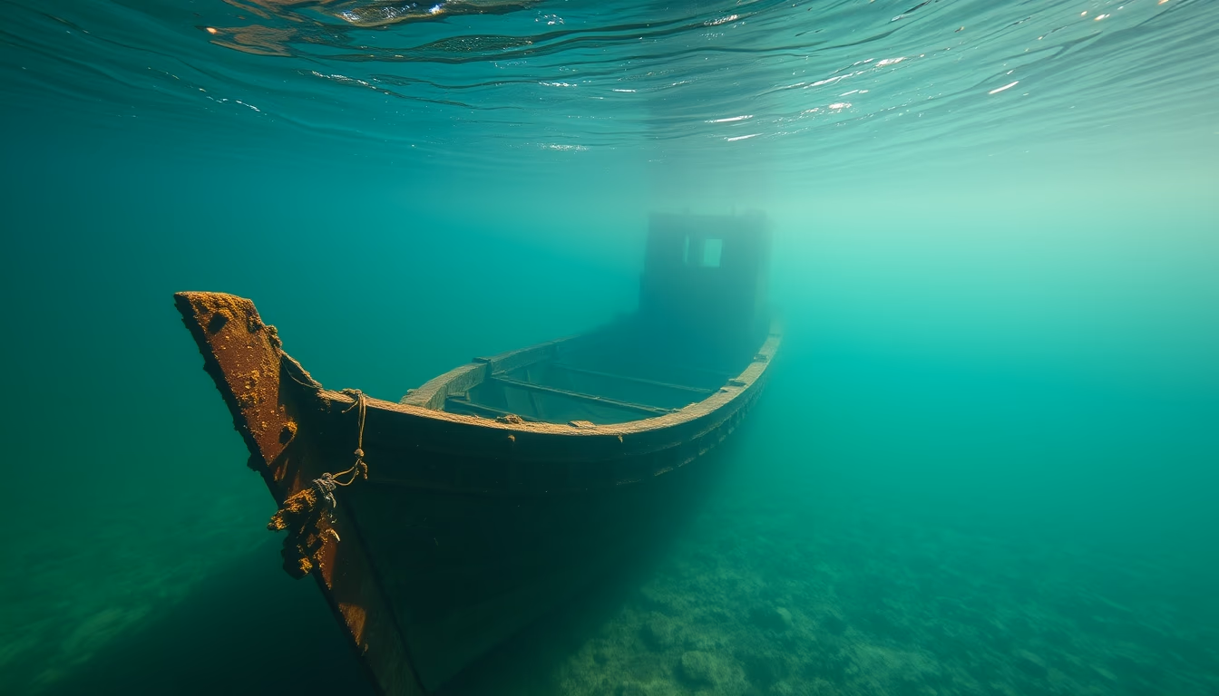 Shipwreck underwater old em estilo editorial