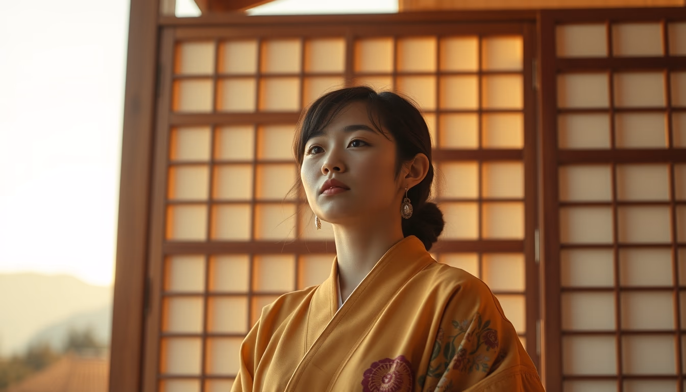 shoji screen wooden in editorial style