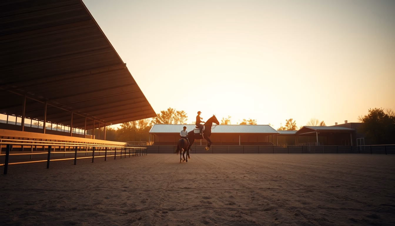 show jumping arena empty in editorial style