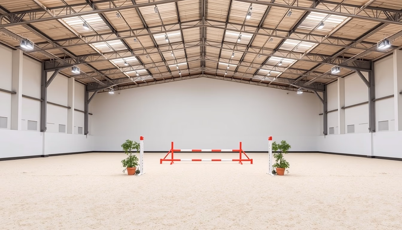 show jumping arena empty in editorial style