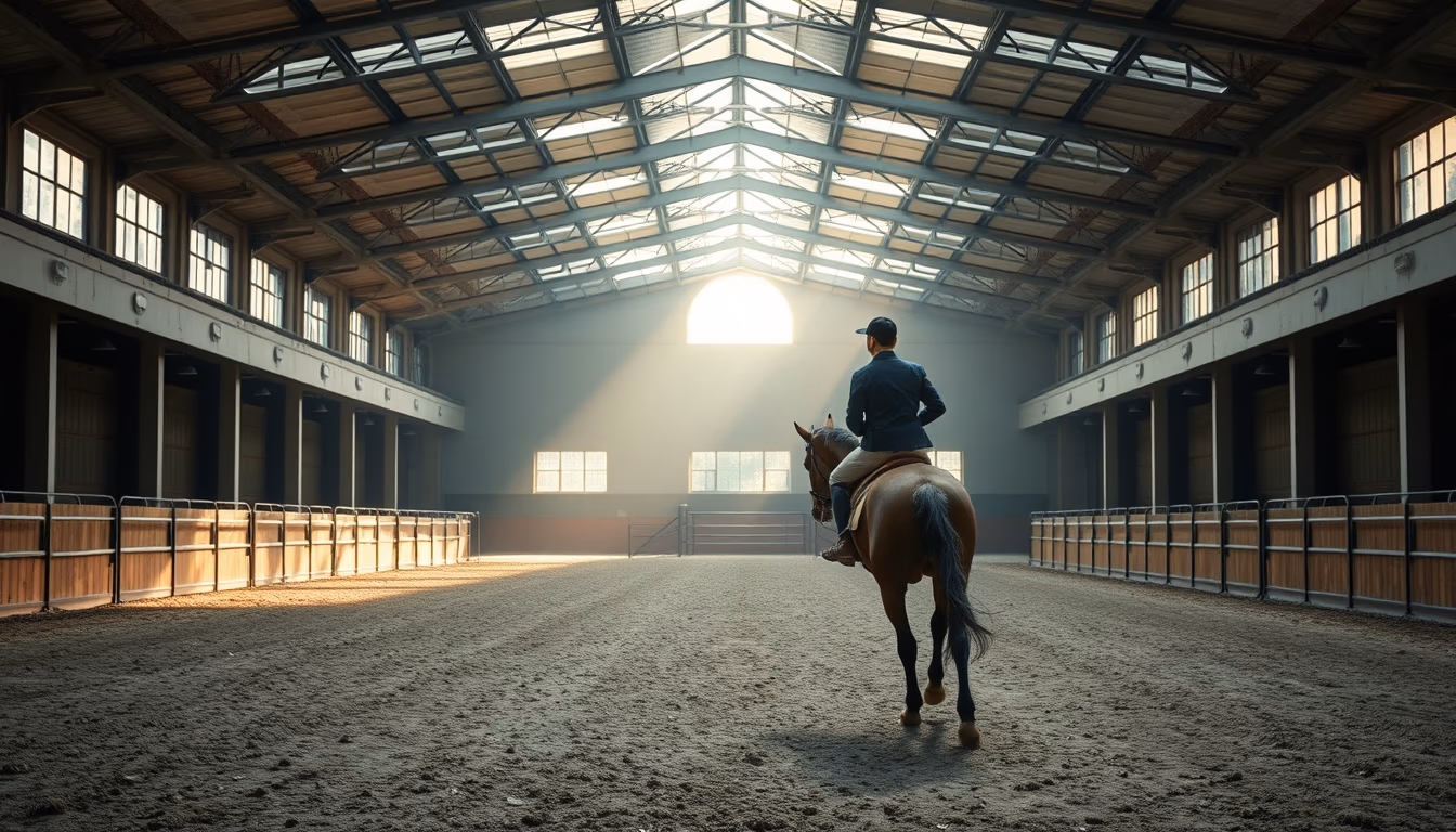 show jumping arena empty in editorial style