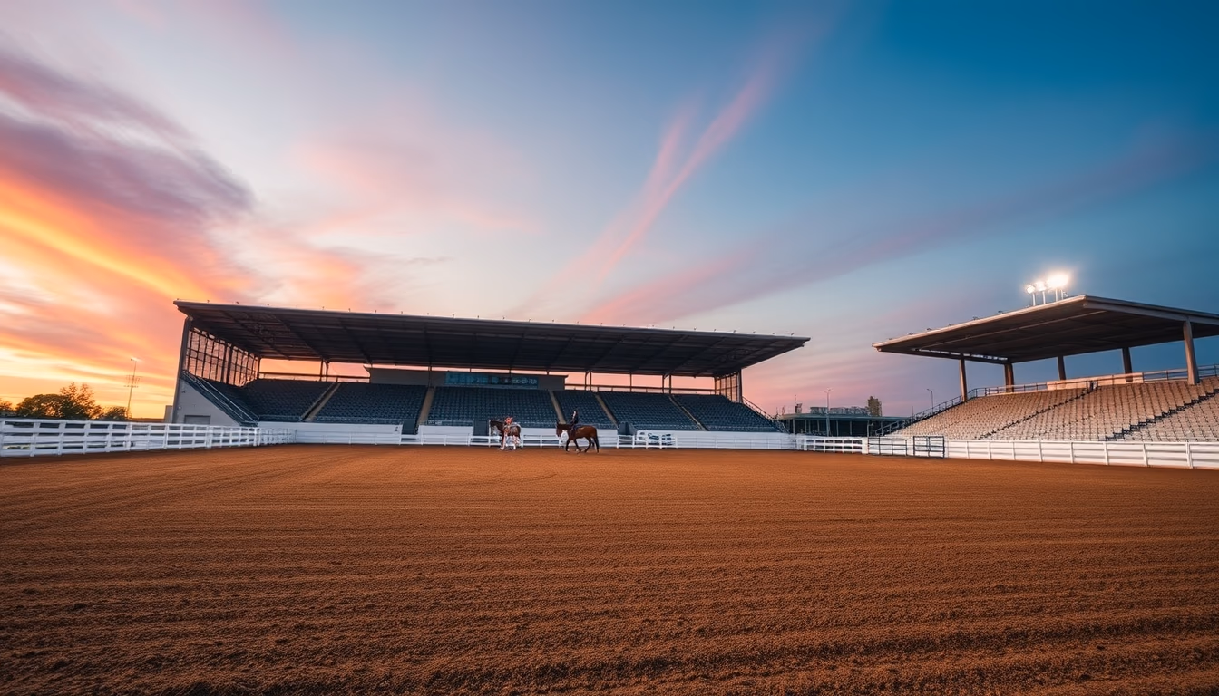 show jumping arena empty in editorial style