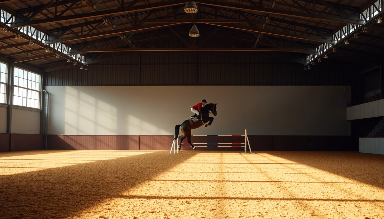 show jumping arena empty in editorial style