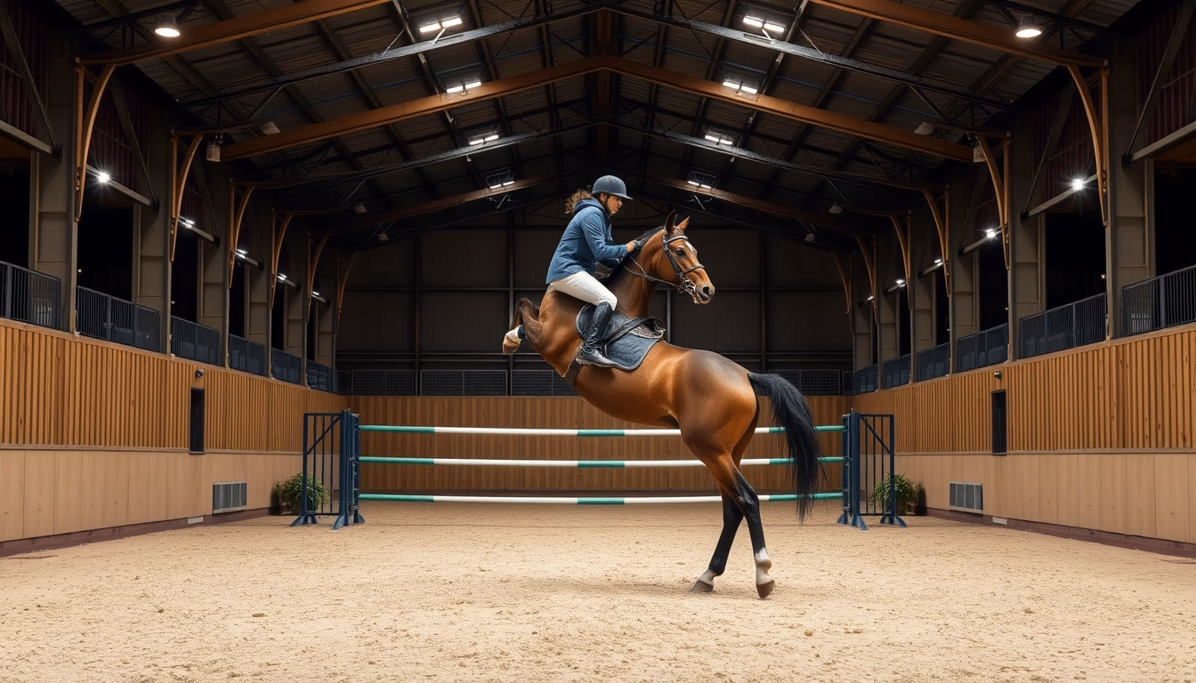 show jumping arena empty in editorial style