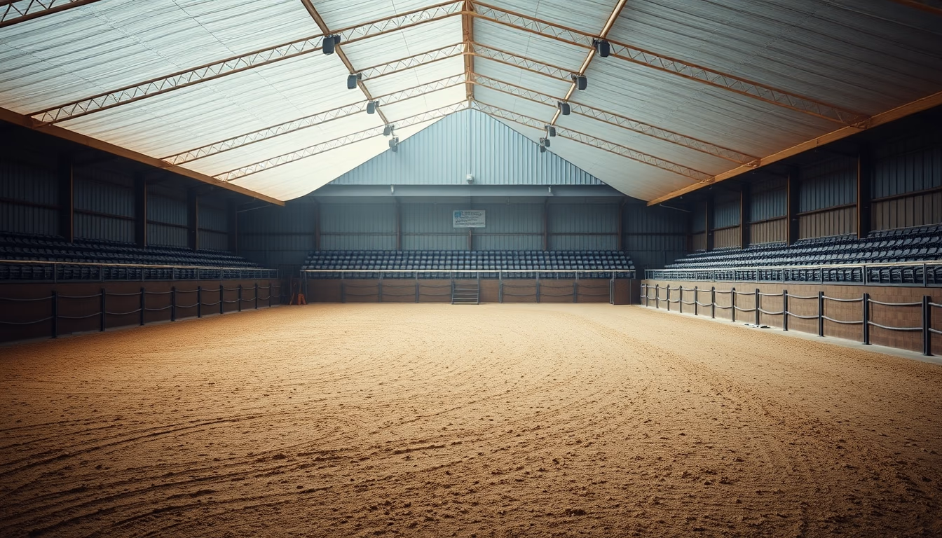 show jumping arena empty in editorial style