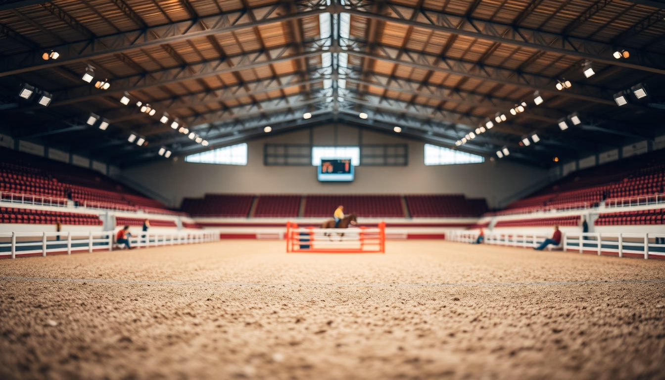 show jumping arena empty in editorial style