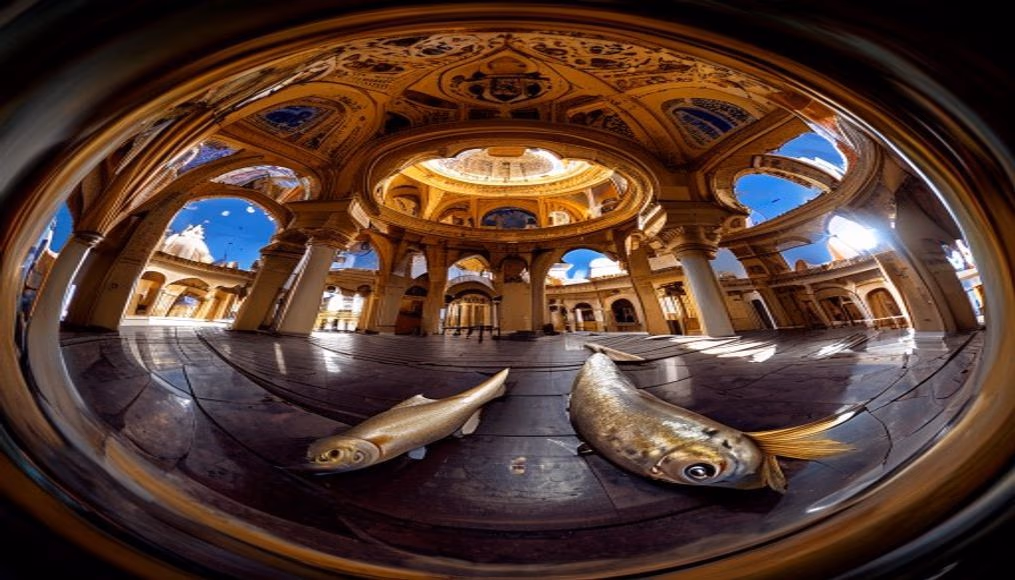 sikh gurdwara golden in editorial style