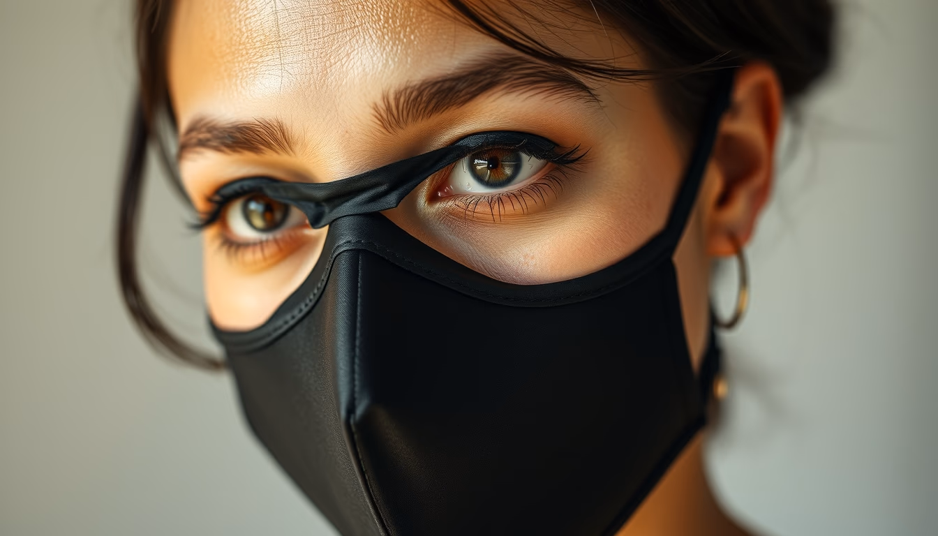 silk eye mask black in editorial style