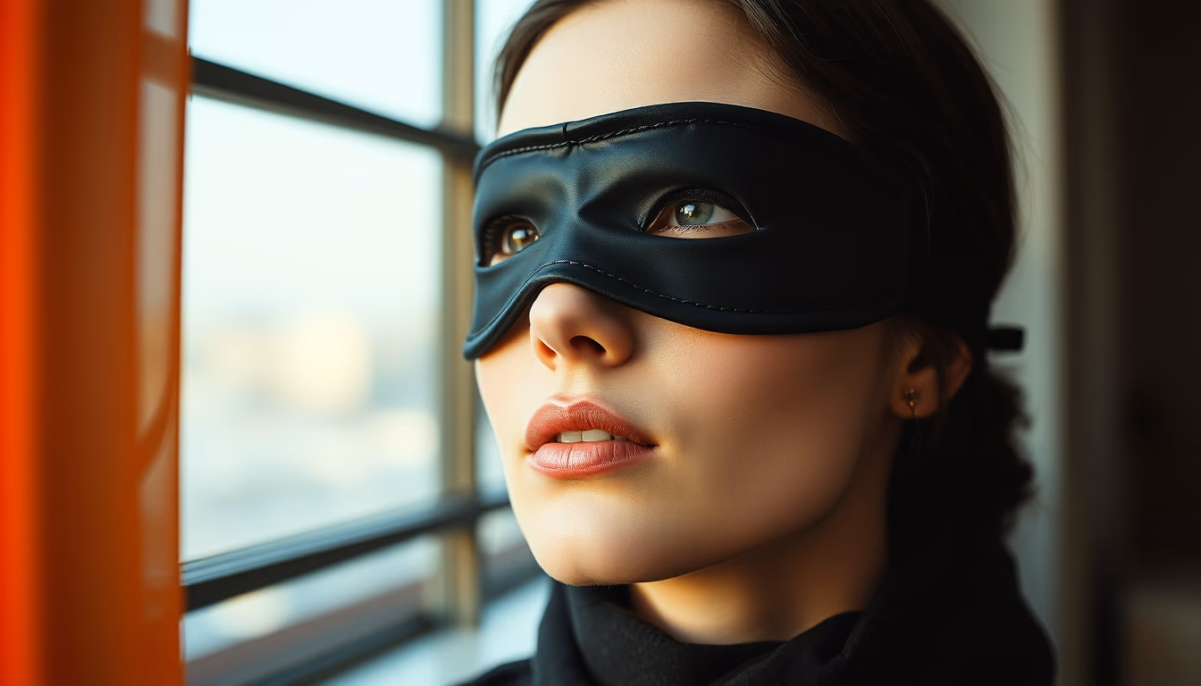 silk eye mask black in editorial style