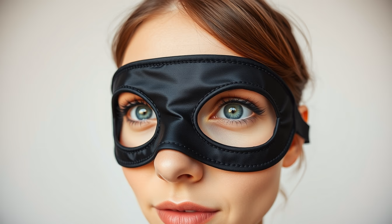 silk eye mask black in editorial style