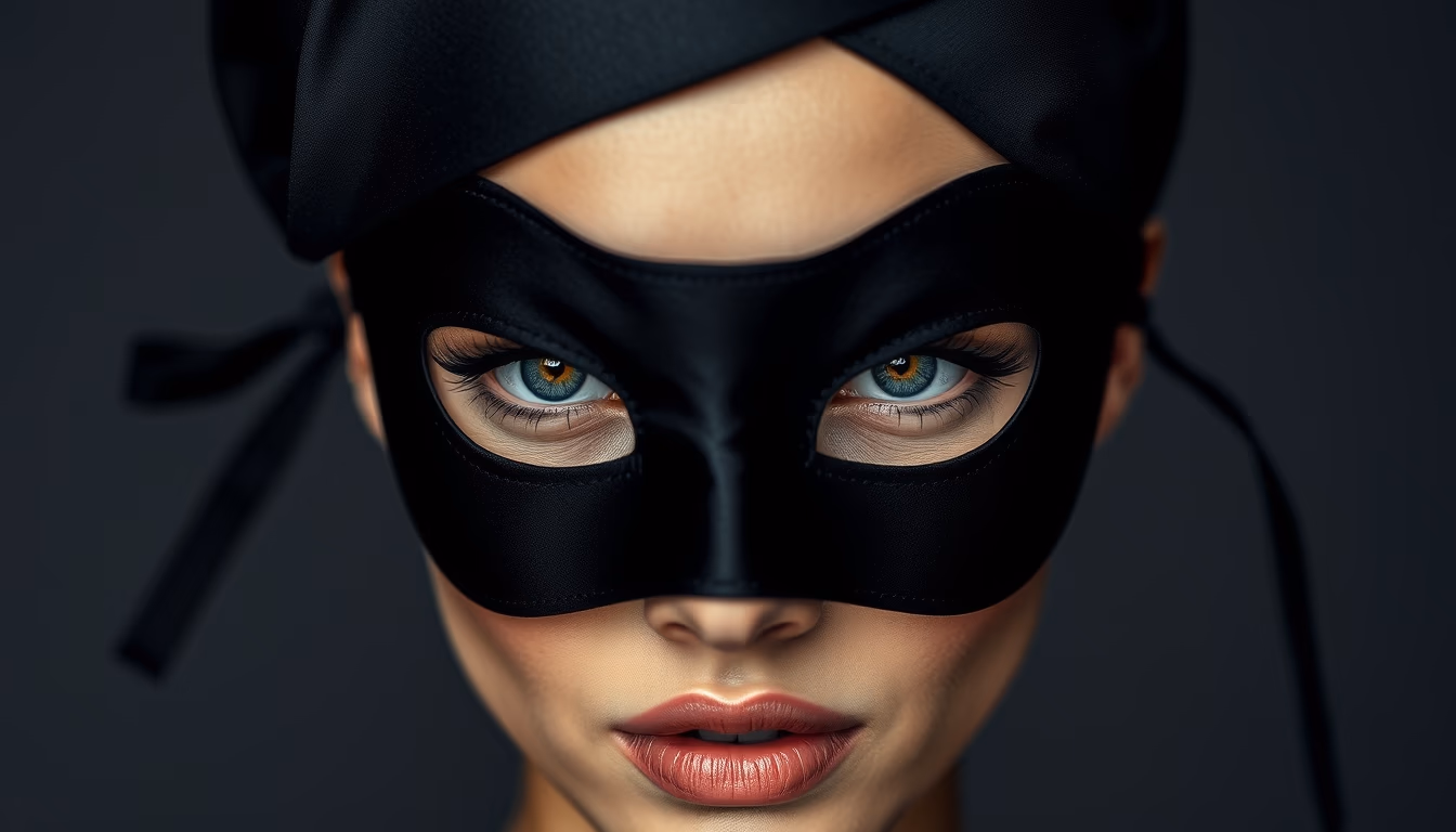 silk eye mask black in editorial style