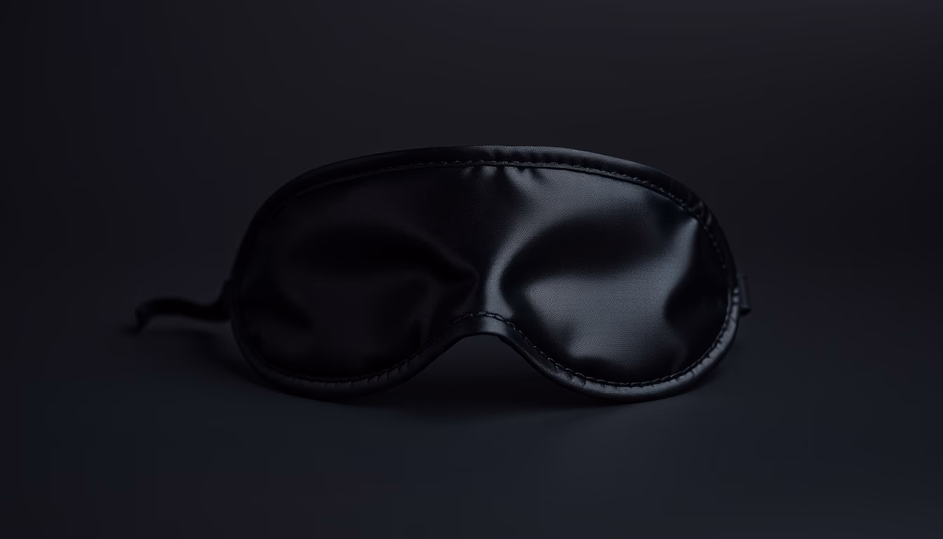 silk eye mask black in editorial style