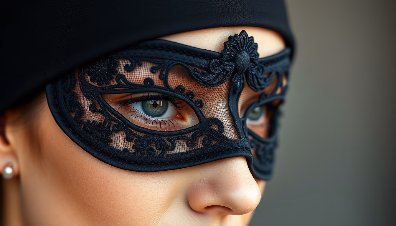 silk eye mask black in editorial style