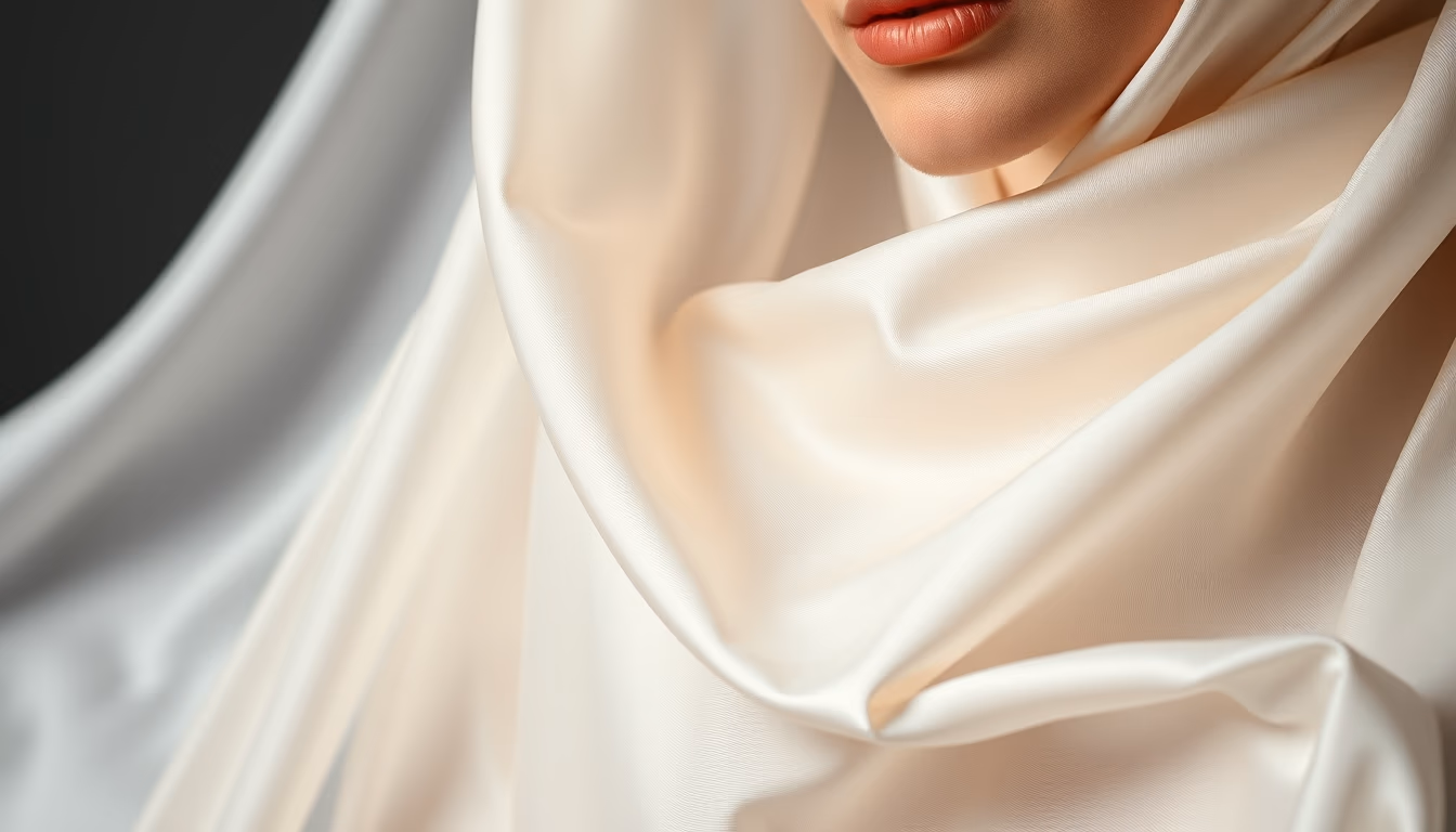 silk fabric flowing close-up in editorial style