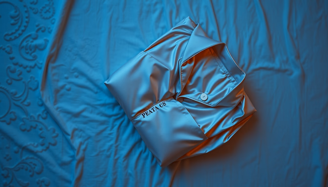 silk pajamas folded in editorial style