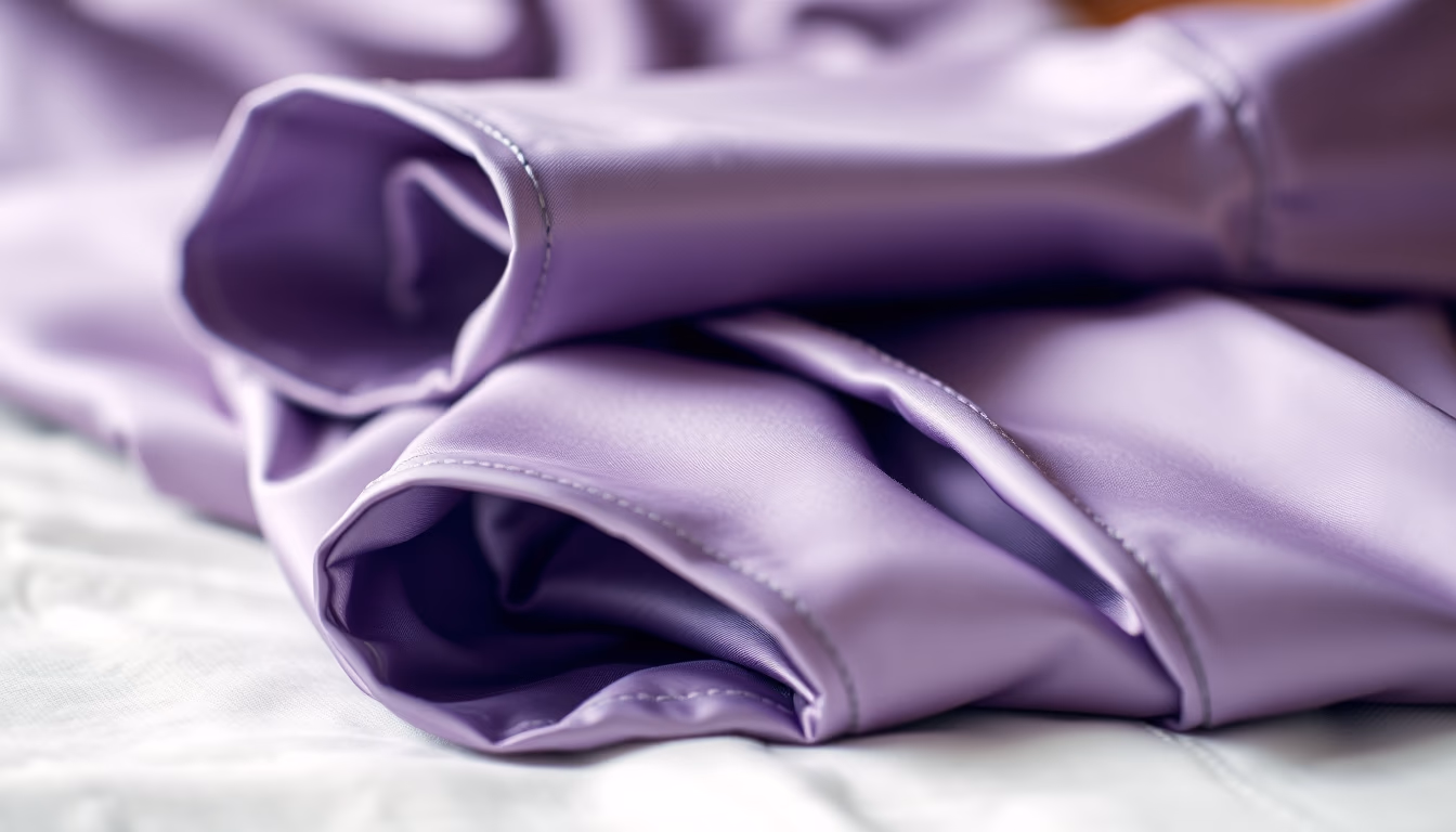 silk pajamas folded in editorial style