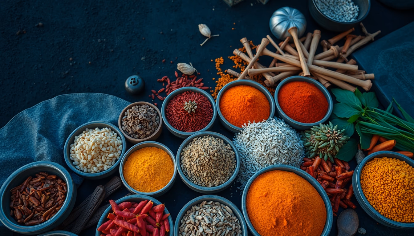 silk road spices arrayed in editorial style