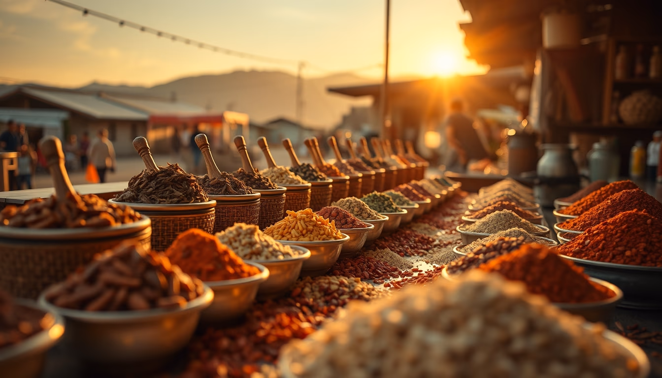 silk road spices arrayed in editorial style