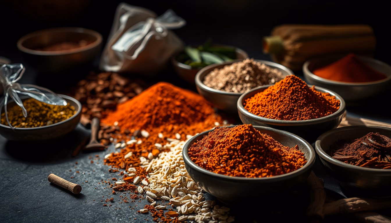 silk road spices arrayed in editorial style