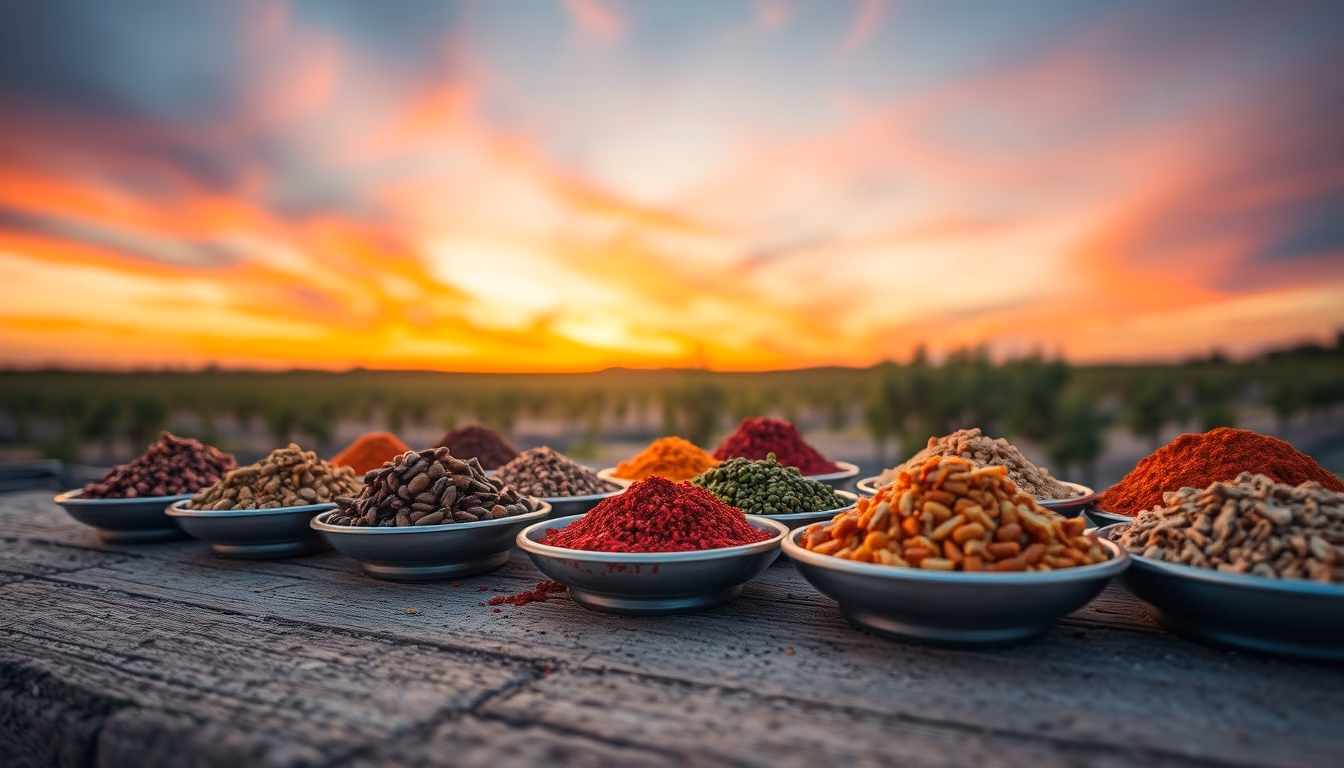 silk road spices arrayed in editorial style