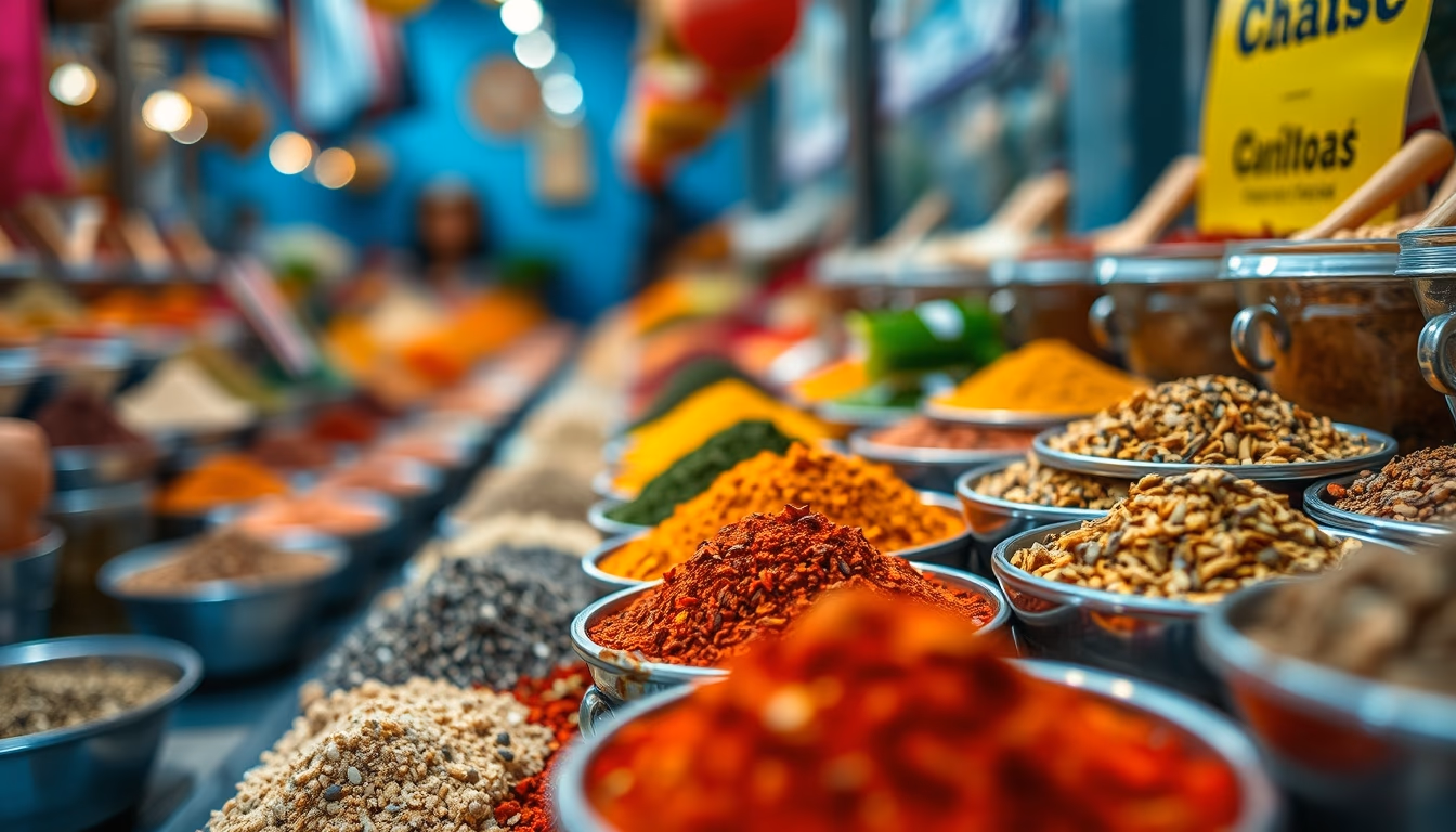 silk road spices arrayed in editorial style