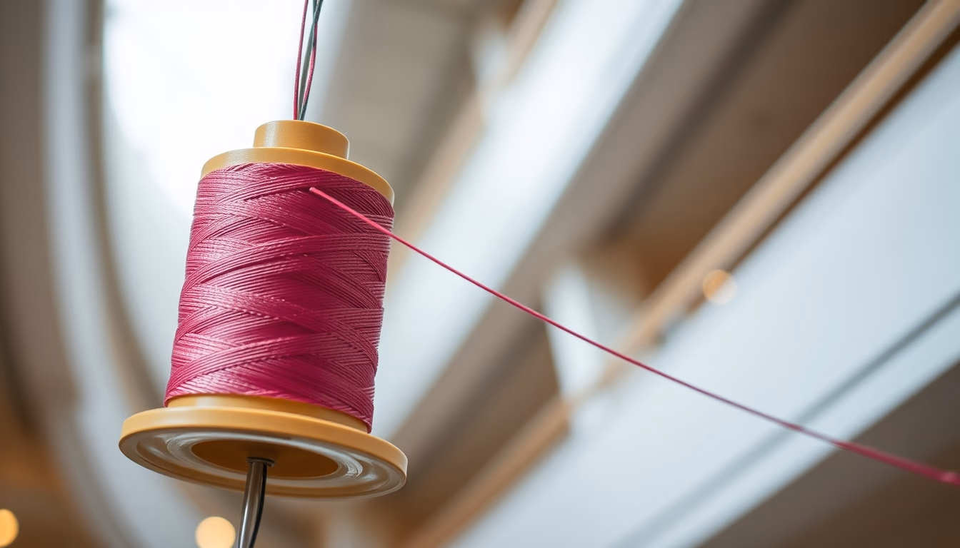 silk thread spool in editorial style