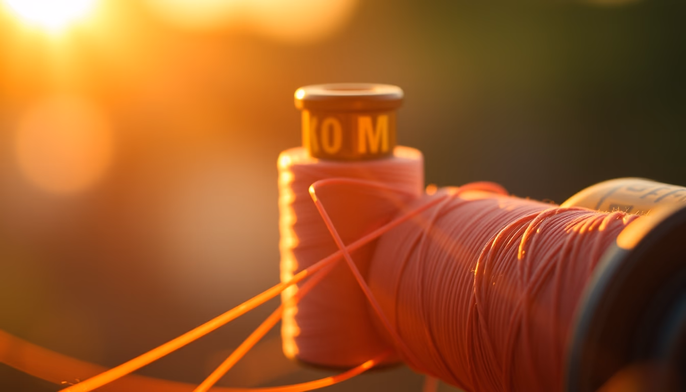 silk thread spool in editorial style