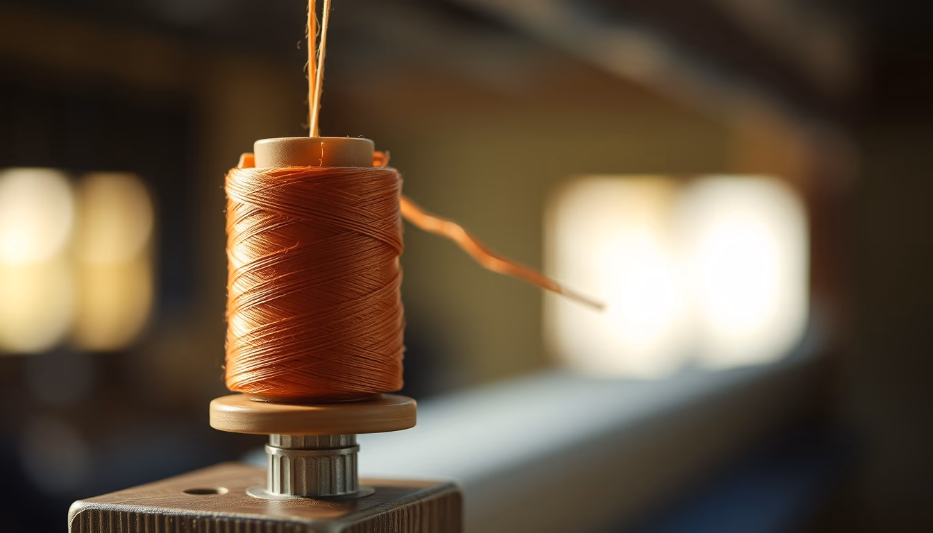 silk thread spool in editorial style