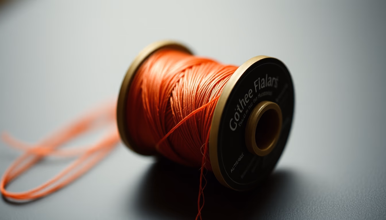 silk thread spool in editorial style