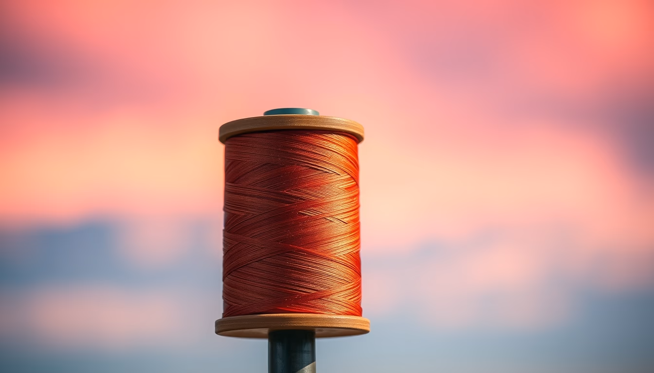 silk thread spool in editorial style