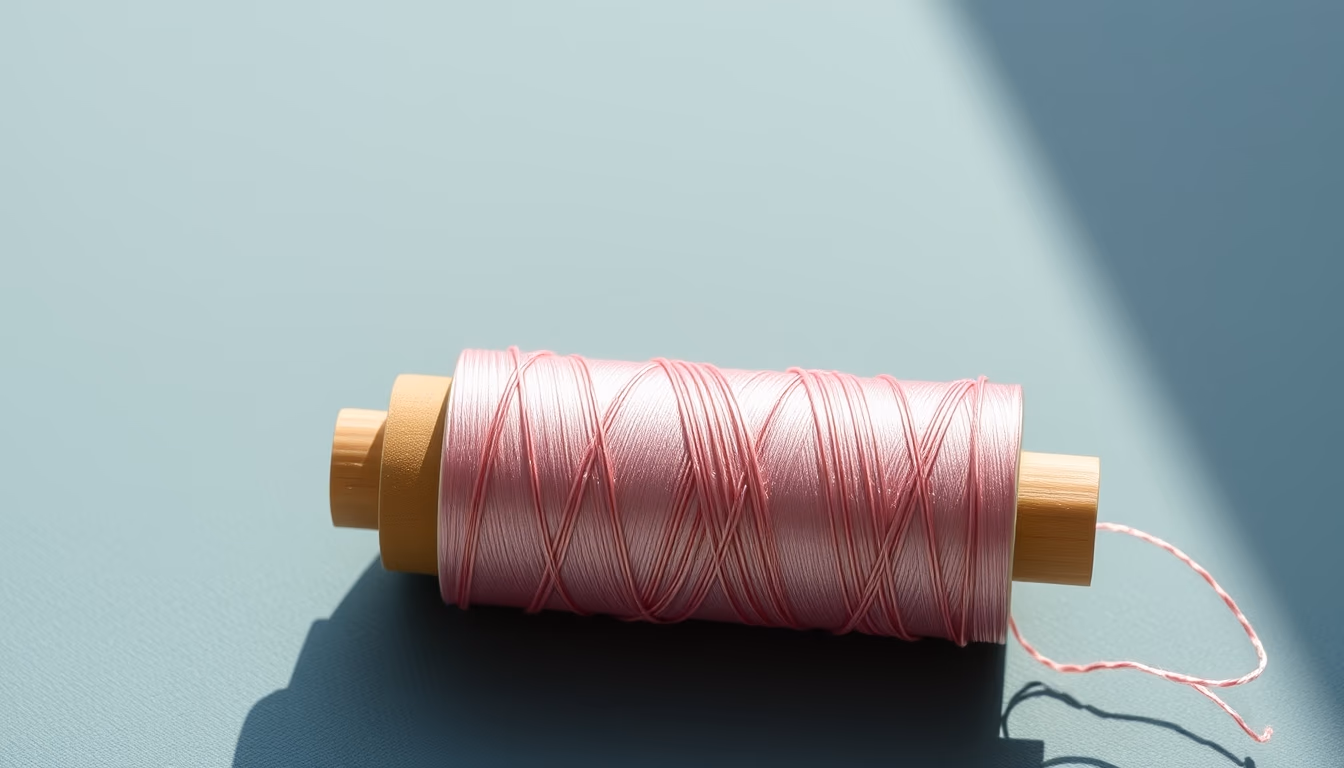 silk thread spool in editorial style