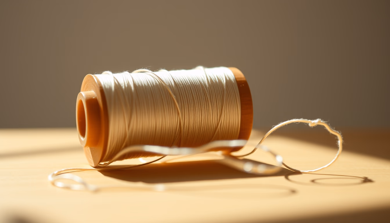 silk thread spool in editorial style