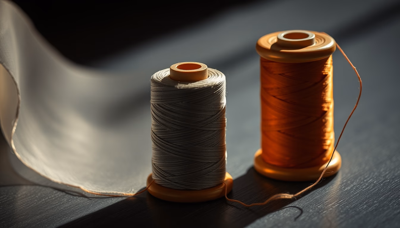 silk thread spool in editorial style